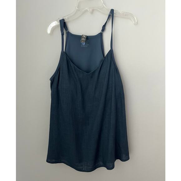 SheBird The Leah Linen Bra Top Blue V Neck Stretch Adjustable Built In Size 3 - Picture 3 of 9